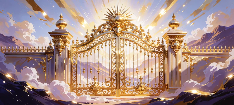 Złote bramy pałacu wśr&oacute;d chmur - grafika slotu Gates of Olympus w kolekcji kasyna online V.Vegas
